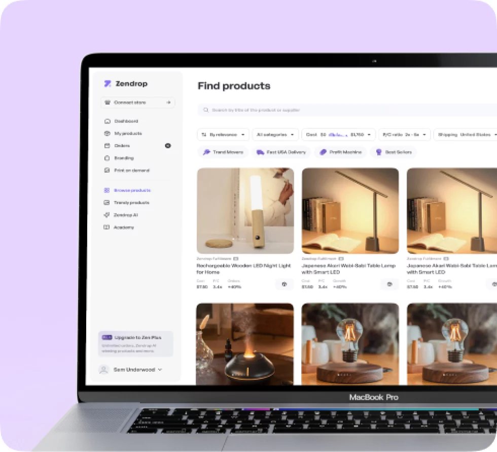 Zendrop dropshipping platform dashboard