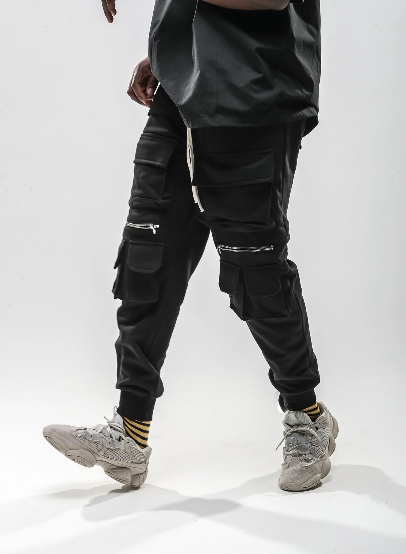Zipper Cuffed Pants with Pockets