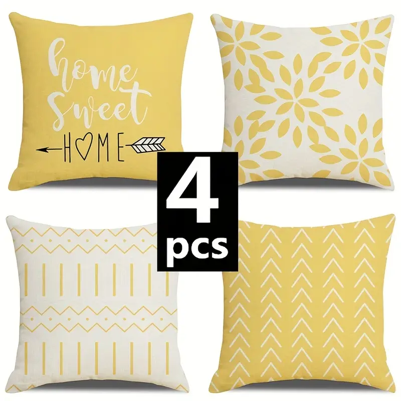 Linen Throw Pillow Covers Set