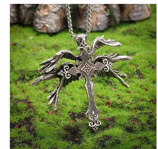 Angel Wings Cross Necklace