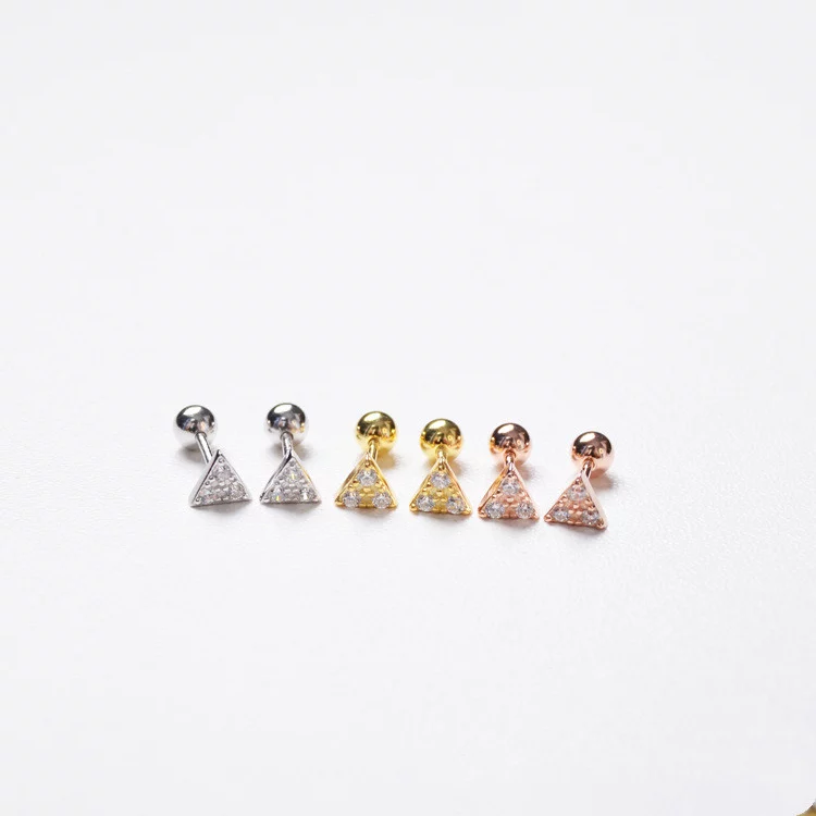 Triangle Stud Cartilage Earrings