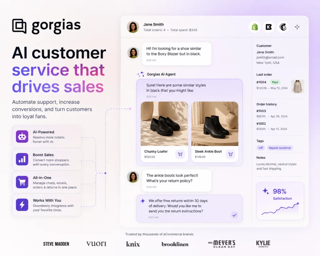 ai dropshipping customer service tool gorgias